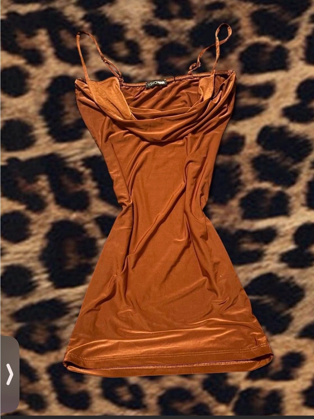 Slip Dress in Rust Brown